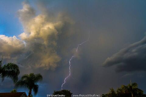 Lightning storm over Melbourne, Florida.