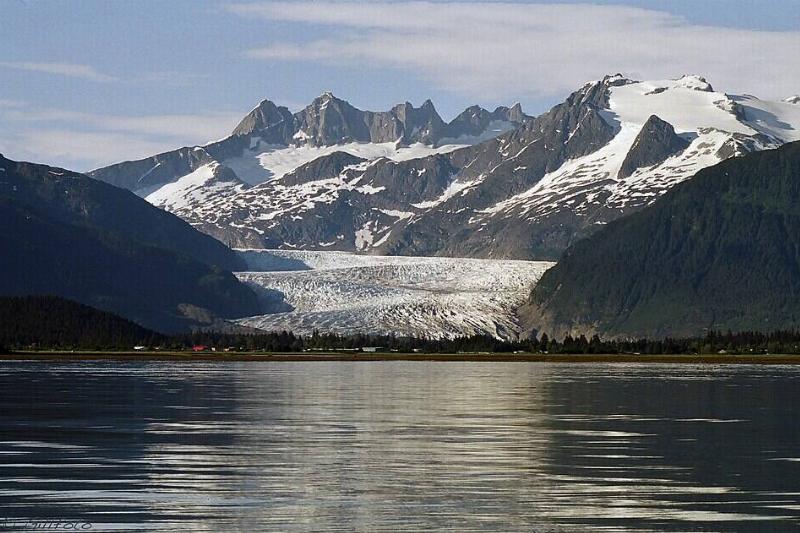 The Mendenhall Glacier and Towers (from Douglas Island).