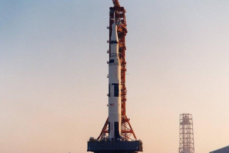 Apollo 13 Saturn V during rollout.