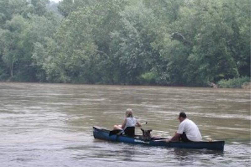 Two people canoeing on Shenandoah River.