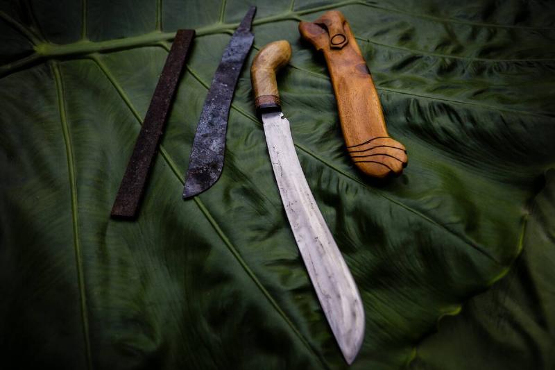 The traditional Malaysian machete called parangs