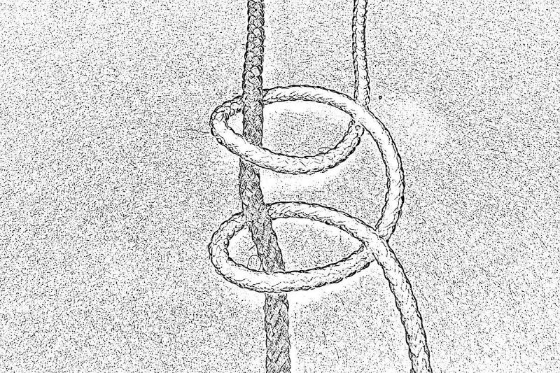 Macrame clove hitch diagram. 