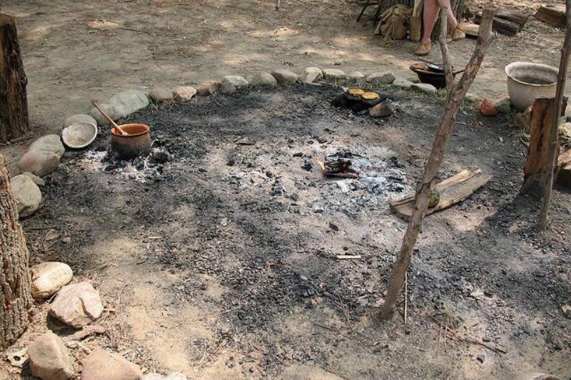 A fire pit. 