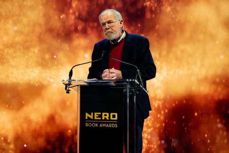 Author Bill Bryson delivers a speech at the Nero Book Awards.