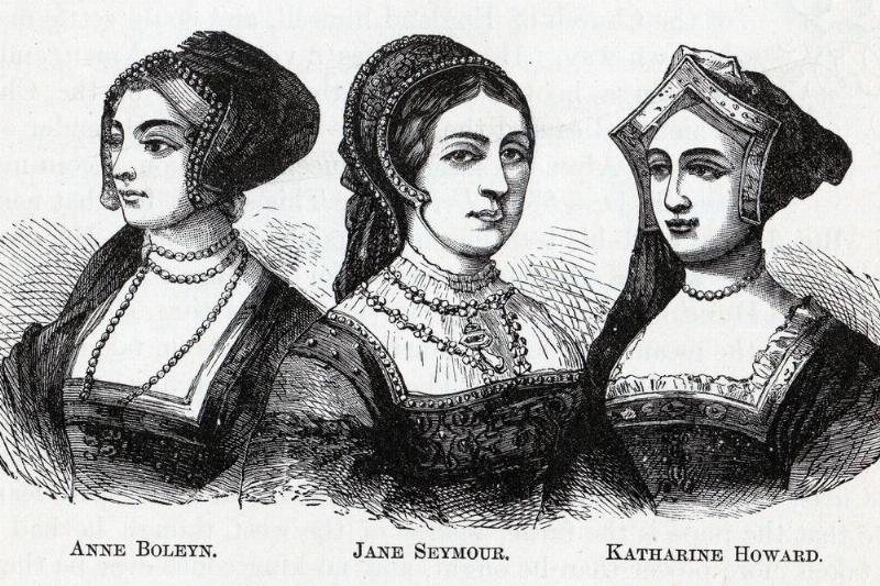 Anne Boleyn Jane Seymour Katharine Howard, 1882 Artist: Anonymous