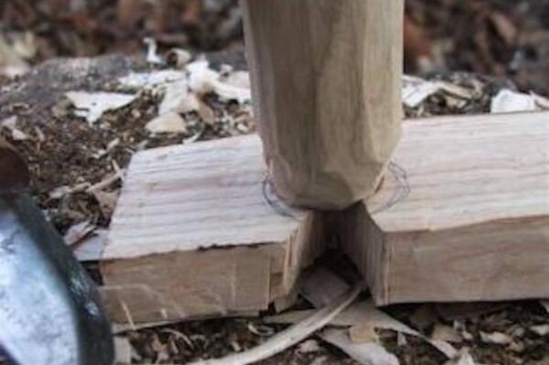 The start of a bowdrill. 