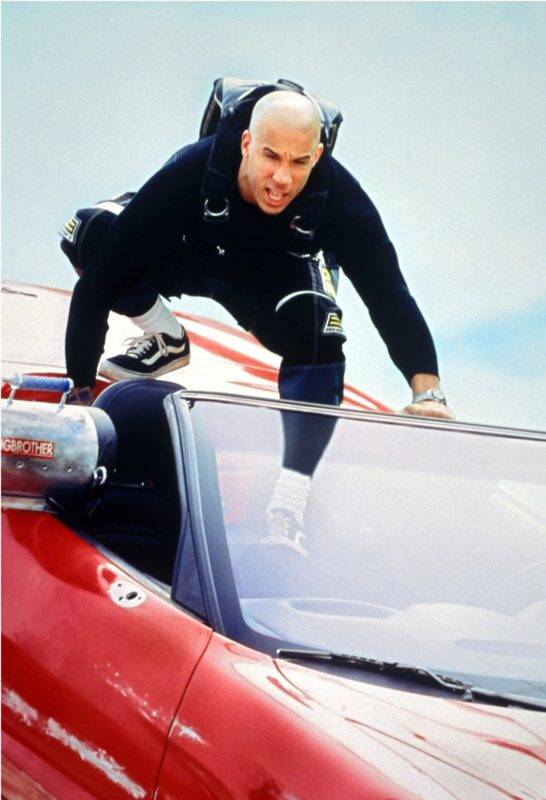 Vin Diesel BASE jumped out of a falling car