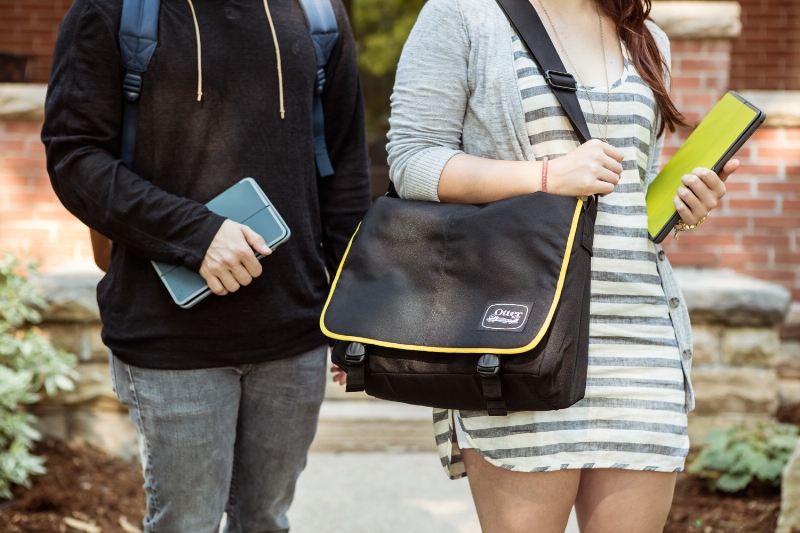 OtterBox has the back to school essentials you need to keep tech safe from drops, bumps, scratches and hallway havoc. Check out the Messenger Bag, uniVERSE Case System and Profile Series. (PRNewsFoto/OtterBox)