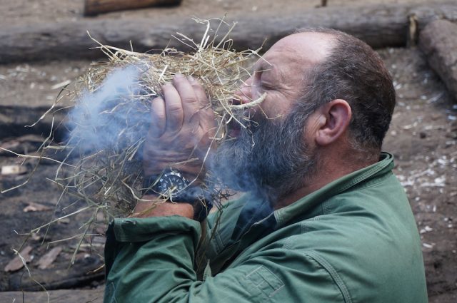 Practicing firelighting ©BushcraftUK