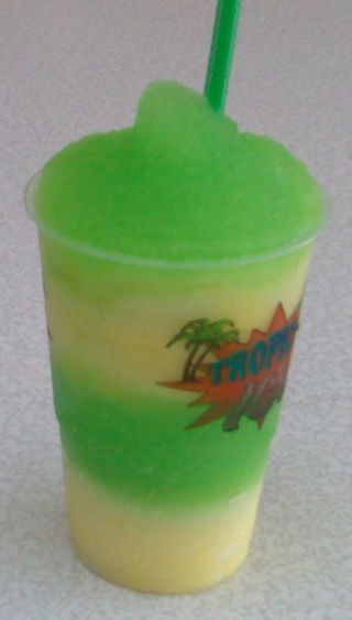 A slushie, sometimes known as a slush or slushy, is a flavored frozen drink.