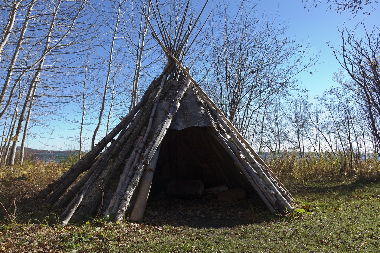 Birch bark teepee