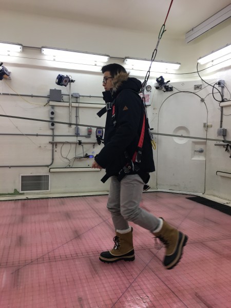 Toronto Rehab researchers explore the science behind winter footwear by testing the slip resistance of shoes and boots in WinterLab.