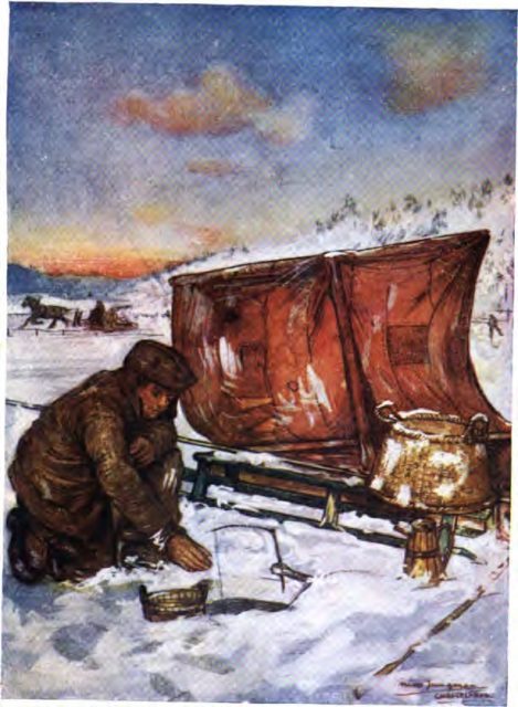 Illustration of ice fishing in Norway circa 1904. Photo credit