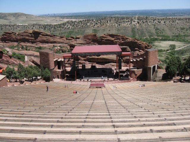 The amphitheater at Red Rocks in Colorado. Author: Scapler – CC BY-SA 3.0