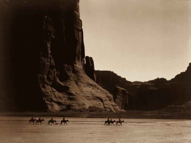 A group of Navajo in the Canyon de Chelly, Arizona.