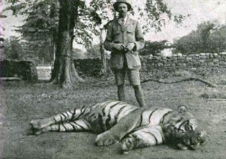 Jim Corbett with the Champawat tiger.