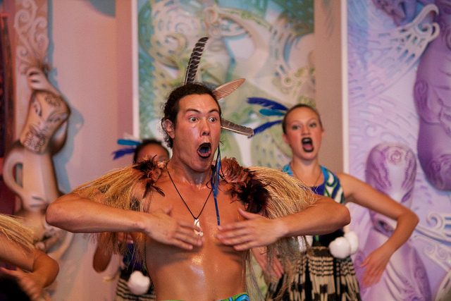 Maori’s cultural performance – Fearsome warrios. Photo credit