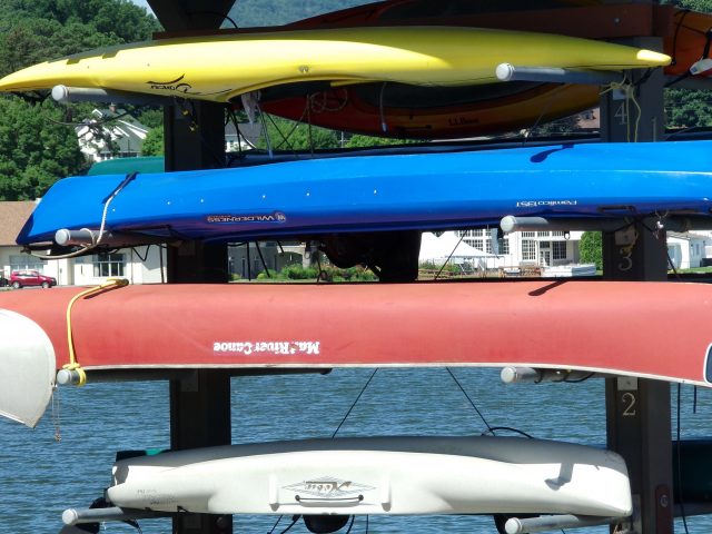 Stacked kayaks