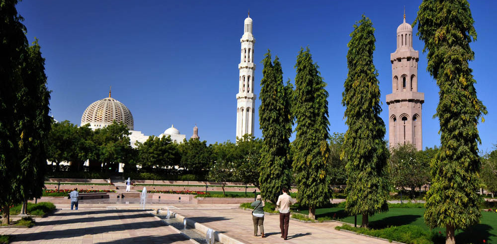 The Grand Mosque and gardens Muscat, Oman.