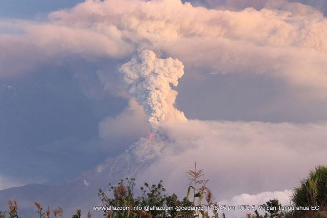Tungurahua Volcano Eruption 1 February 2014. Photo credit