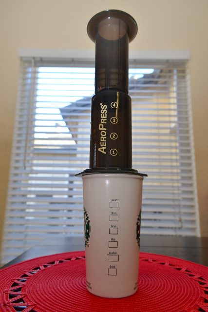 Aeropress coffee maker. Photo credit