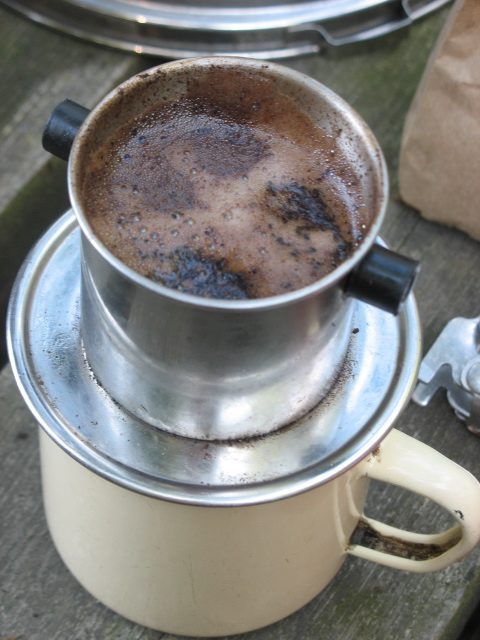 Vietnamese coffee in the outdoors. Photo credit