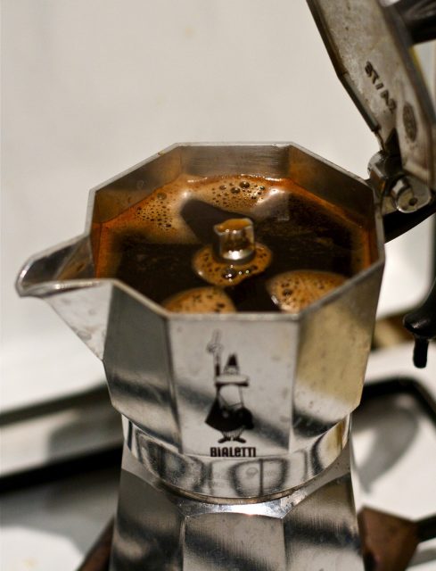 Moka coffee pot. Photo credit