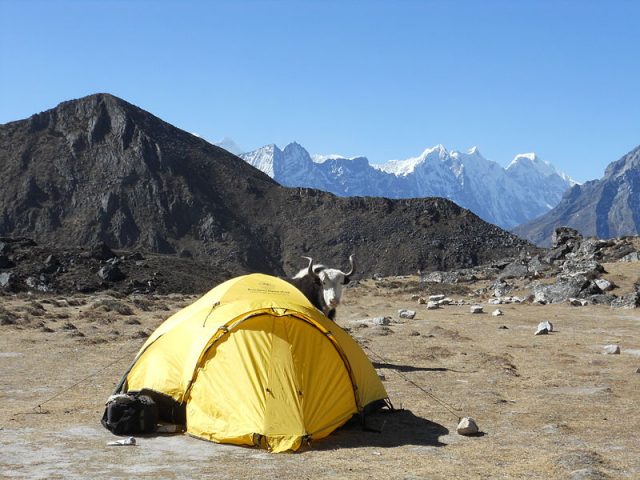 Tent used by mountaineers in Nepal. Photo credit