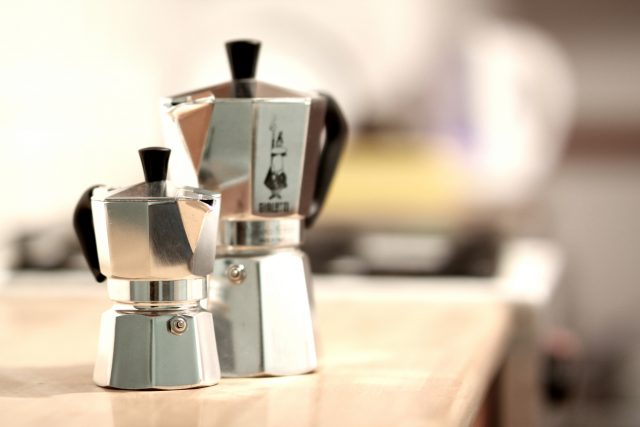 Moka coffee pot. Photo credit