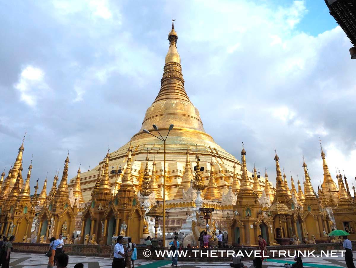 The Shwedagon Paya or Golden Pagoda in Yangon.