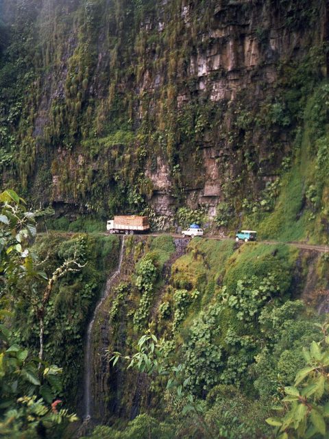 Yungas Road at San Pedro waterfall. Photo credit