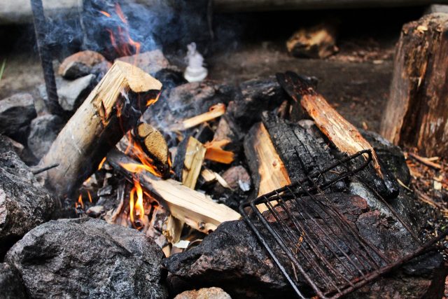 What better way to cook your food than on a campfire