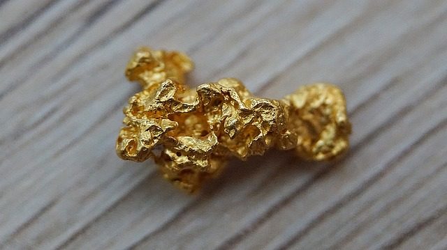 A very small gold nugget