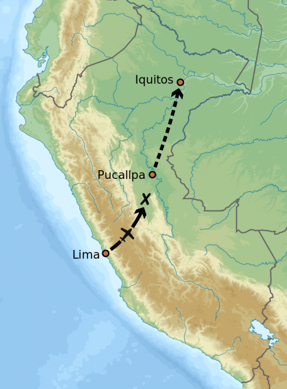 Approximate flight route of LANSA Flight 508 – Author: Urutseg – CC BY-SA 3.0