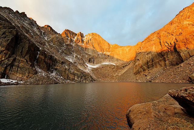 Longs Peak from Chasm Lake ~ Rocky Mountain National Park – Author: Dustin Gaffke – CC BY 2.0