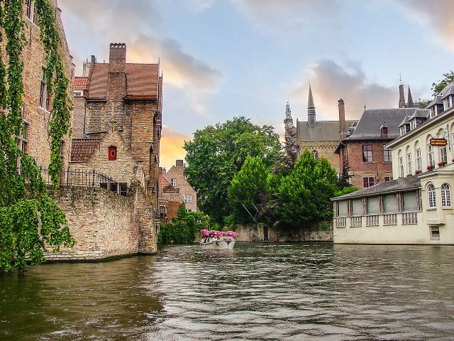 Water canal in Bruges, Belgium
