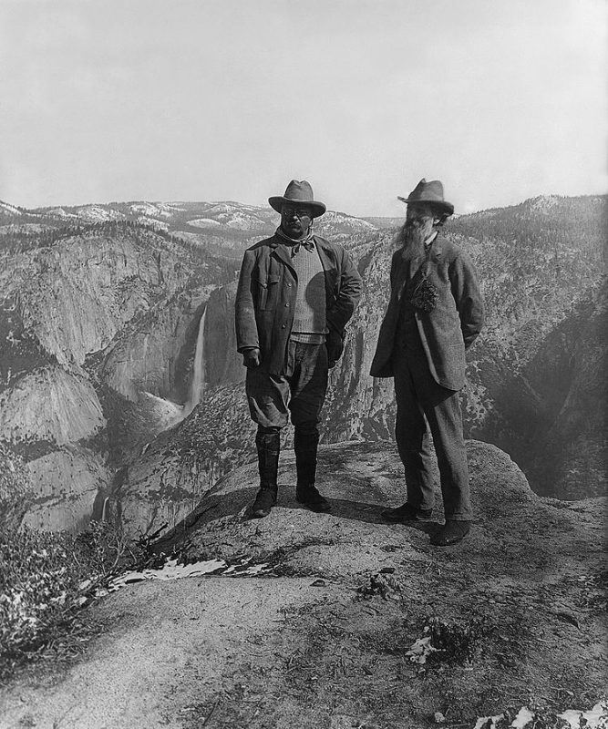 U.S. President Theodore Roosevelt (left) and nature preservationist John Muir