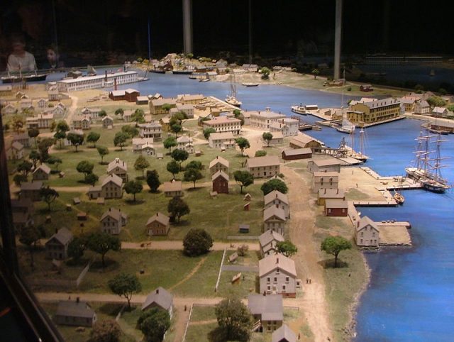1:128 scale model of Mystic about 1870 – Author: Jan Kronsell