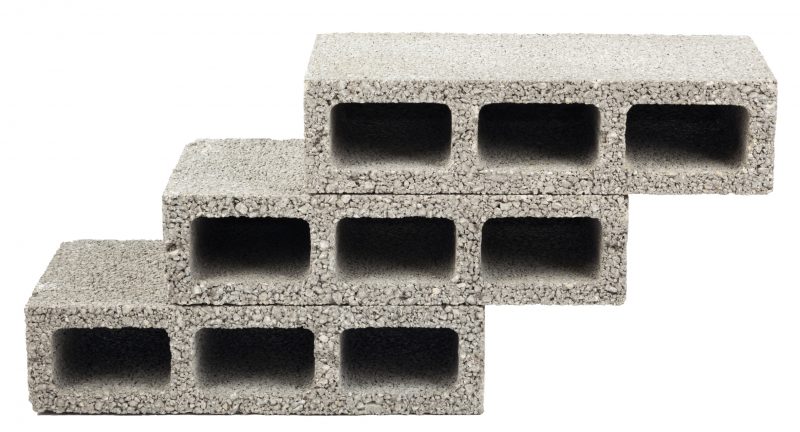 Steps made out of cinder blocks are cheap