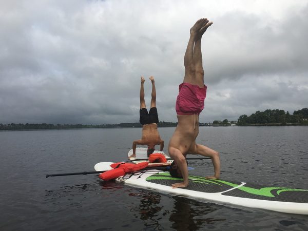 Paddle board yoga class