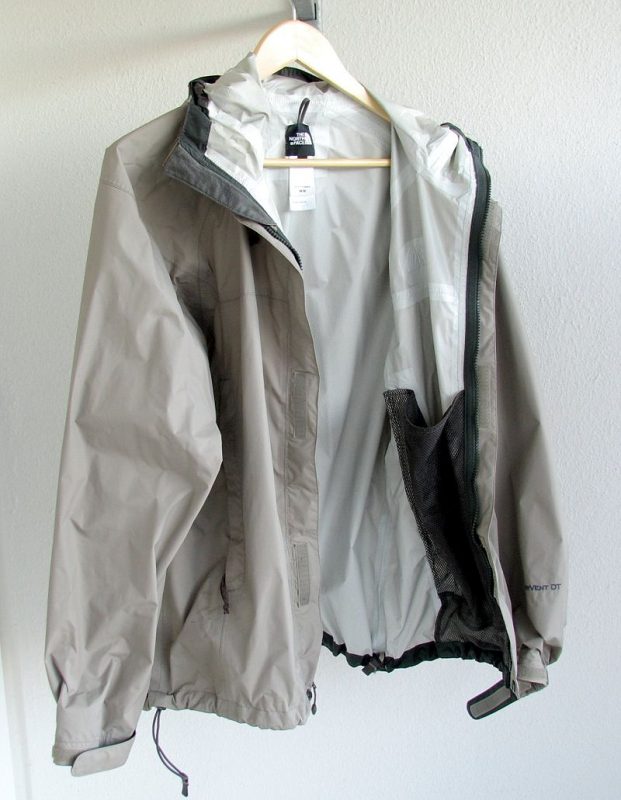 A waterproof breathable (hardshell) jacket