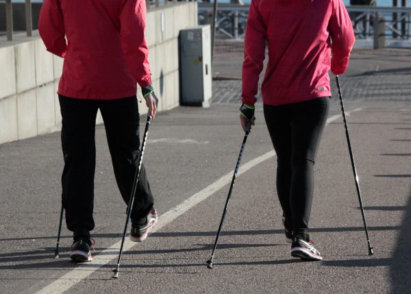 Poles will help you with your walking rhythm