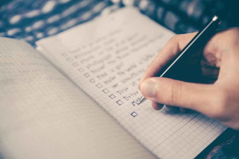 A good checklist will save you from forgetting an essential item.