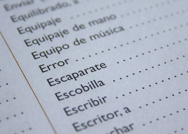 learn spanish dictionary list words