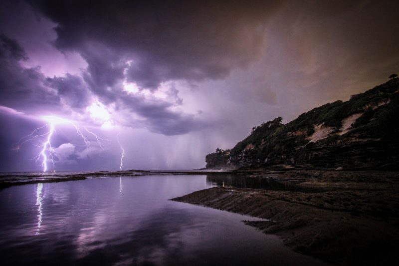 Thunderstorm above a lake