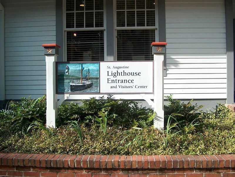 St Augustine lighthouse visitor center sign