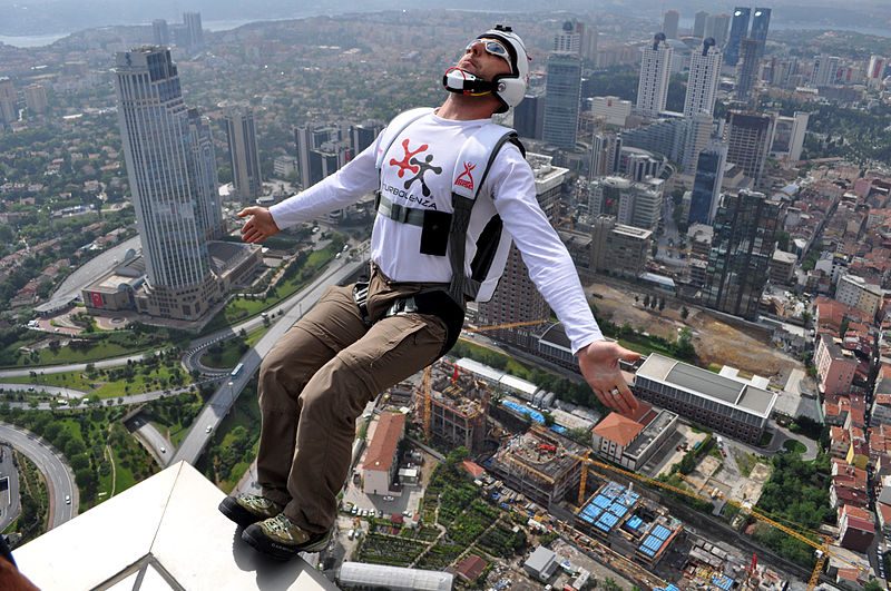 Base jumping is a lot riskier than sky diving.