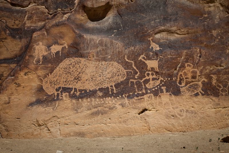 Petroglyph rock art, known as “Big Buffalo,” was located in Nine Mile Canyon near Wellington and Price Utah.