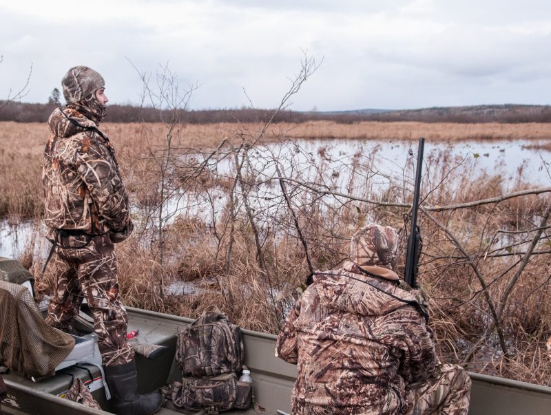 Marsh camo is a popular choice among waterfowl hunters who hunt in wetland and swampy areas.