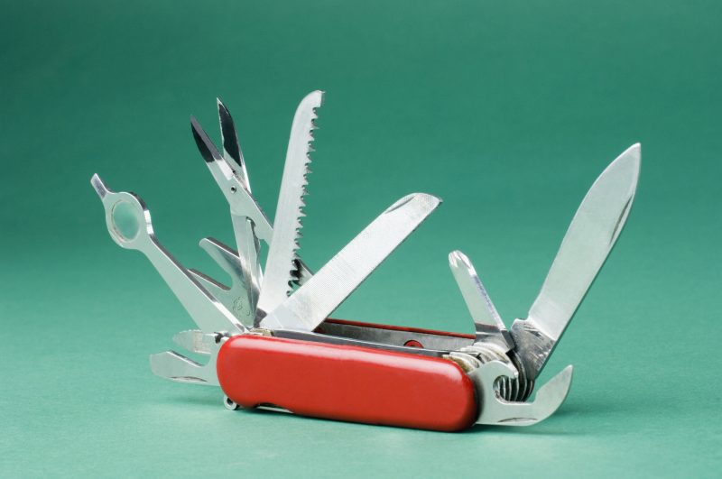 A multi-tool penknife is an essential item to carry.